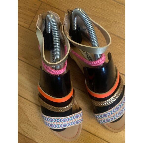 Steve Madden women's multicolor strappy spring gladiator sandals size 3 - Picture 3 of 9
